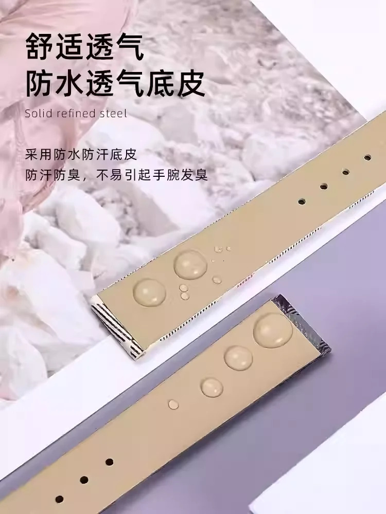 Genuine Leather Watch Strap suitable Classic Plaid Mens and Womens Watch band waterproof leather 250723