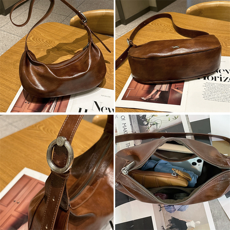 Designer Genuine Leather Horn 2025 New Niche Crossbody Phone Versatile Dumpling High-end Single Shoulder Light Luxury Women's Bag