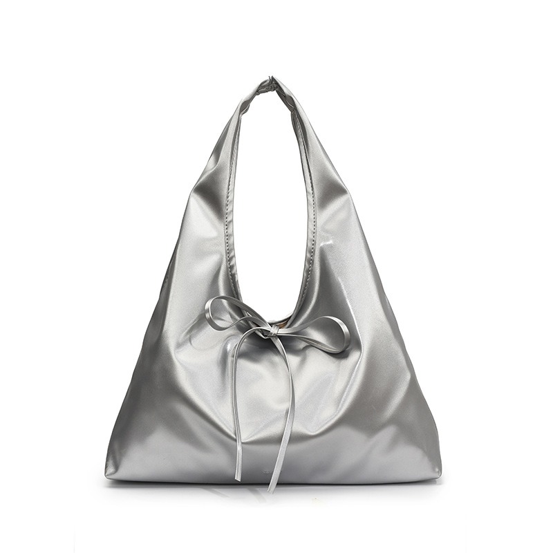 Casual Handbag Women's Shoulder Bag Simple Strap Bow Underarm Bag