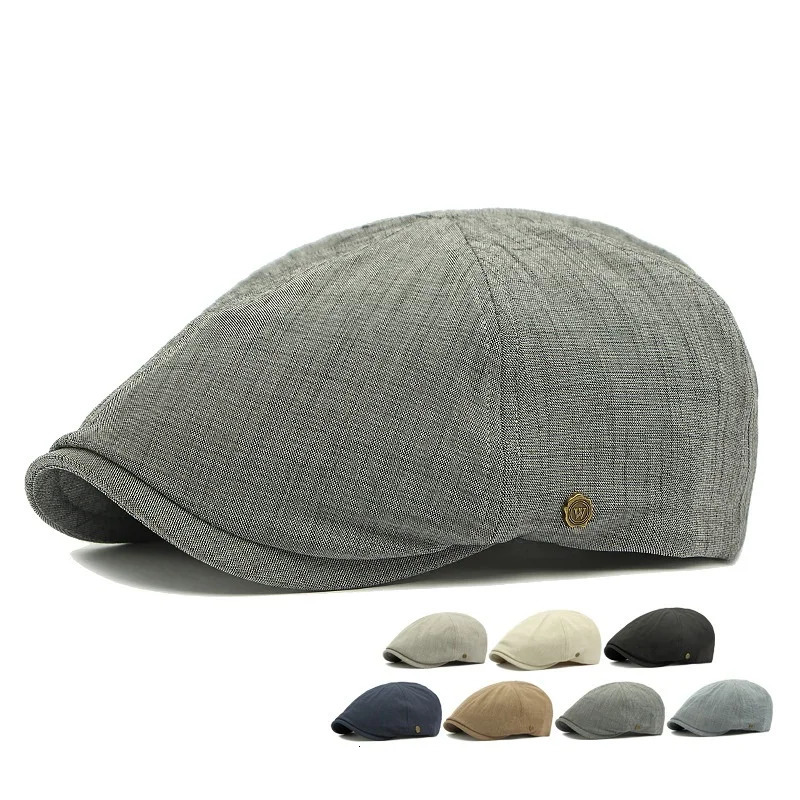 Fashion Retro Cotton Linen sboy Cap Men Casual Flat Driving Golf Cabbie Caps Women Sunshade Berets Art Youths Forward Cap 250723