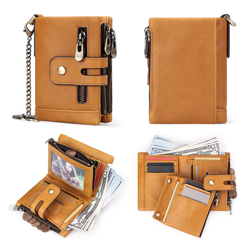 Free Shipping Designer Bag, Foreign Trade Short Leather Wallet, European And American Wholesale Top Cattle Pickup Truck