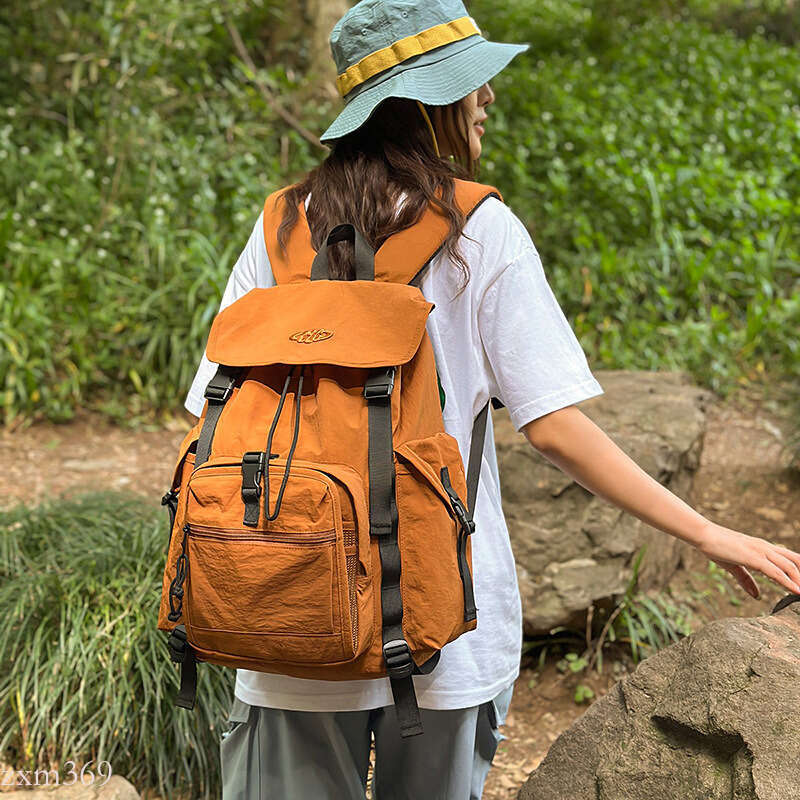 Workwear Style Men, High School and College Students, Outdoor Hiking Backpack for Women, Large Capacity Travel Backpack, Trendy Double Shoulder Bag