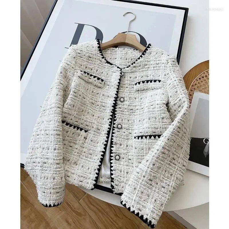 Lanjia- Women's Jackets Spring Autumn Jacket Design Fashion Sweet Tweed Blazers Women French Elegant Office Lady Woolen Short Suit Coats Ce6f1