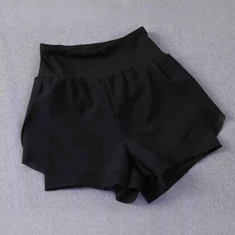 Fake Two-Piece Sports Shorts for Women to Prevent Exposure Running Fitness Yoga Suit High-Waisted Casual Breathable Loose XJ250724