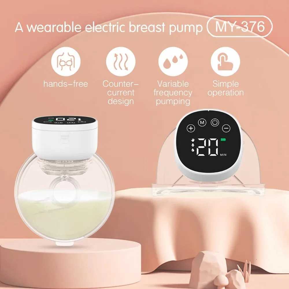 2024 Wearable Hands Free Electric Breast Pump Silent Invisible Portable Milk Extractor 3 Modes Breastfeeding Milk Collector X2507241