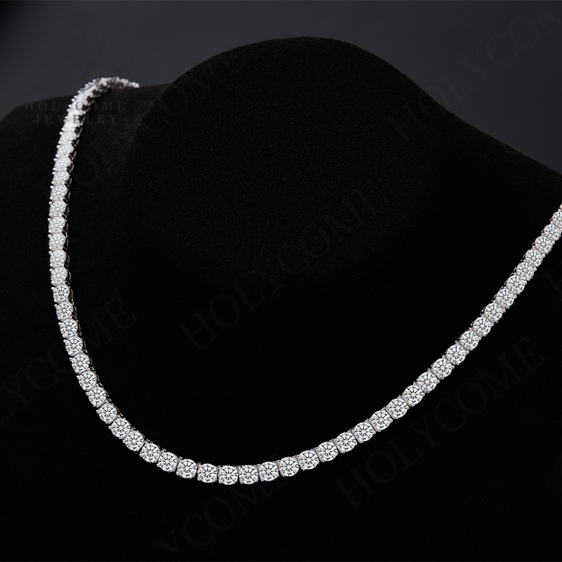 Hip Hop Tennis Link Necklace For Men Women 925 Sterling Silver Iced Out Bling Moissanite Stone Fashion Jewelry 6.5MM Fine Tennis Chain Valentine Gift