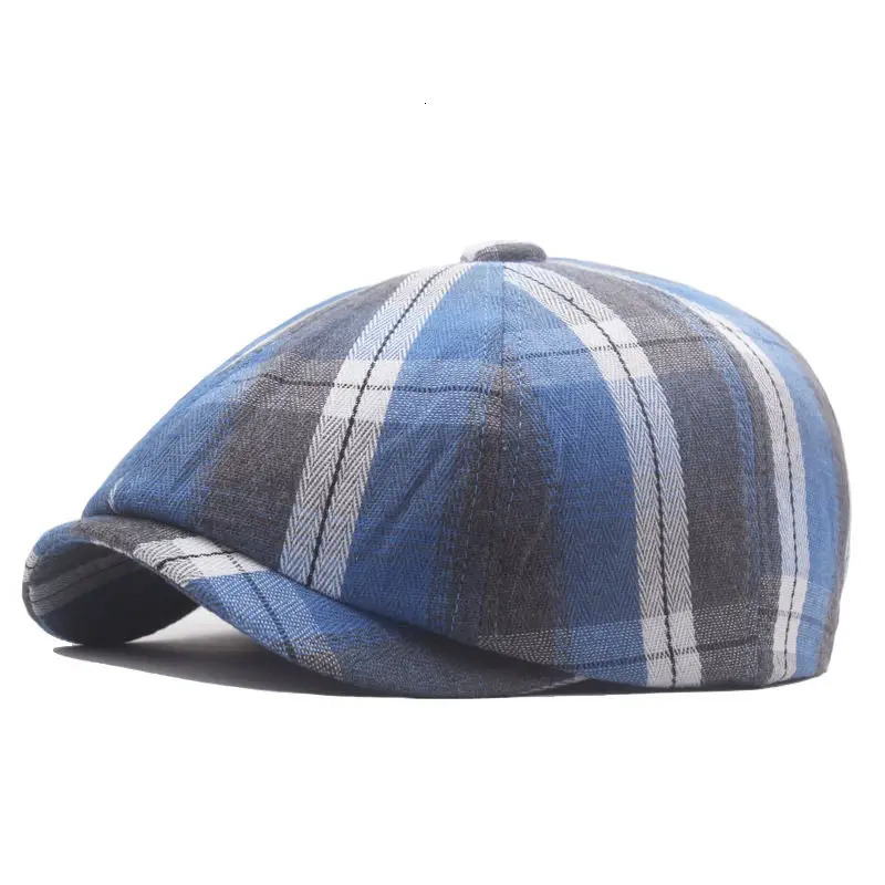 Four Seasons Polyester Stripe Print sboy Caps Flat ed Cap Men and Women Painter Beret Hats 125 250723