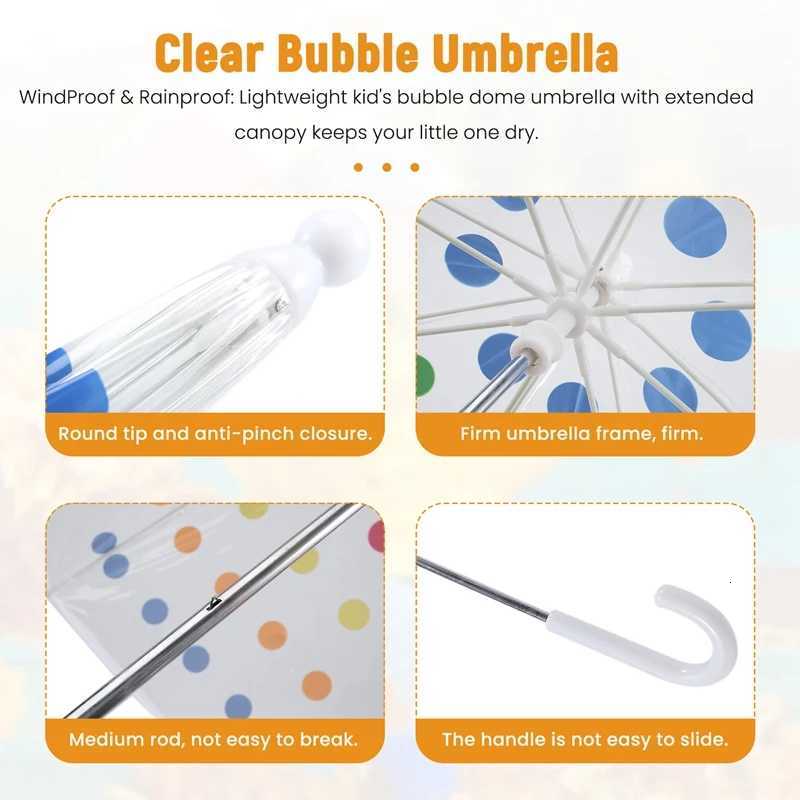 Kids Clear Bubble Umbrella Mens And Womens Childrens Umbrellas Transparent Long Handle Fashion Umbrella R250724