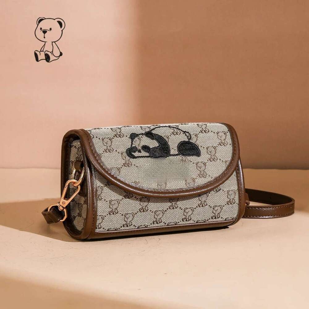 Designer Luxury Beibao New Fashionable Cylindrical Shoulder Embroidered Canvas Women S Crossbody Texture Small Bag Animal