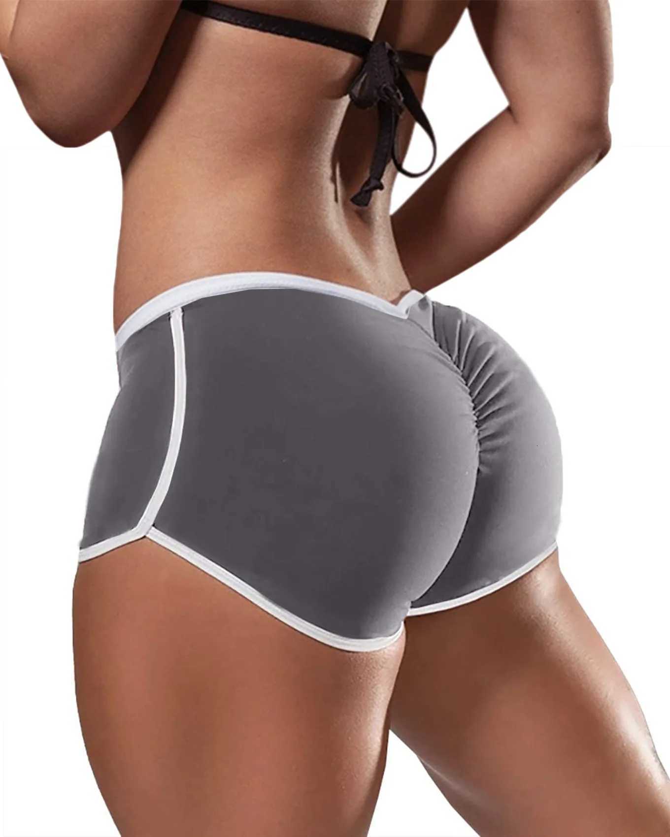 Summer Running Sport Shorts Women Low Waist Seamless Fitness Leggings Push Up Gym Training Tights Pocket Yoga Shorts Plus Size XJ250724