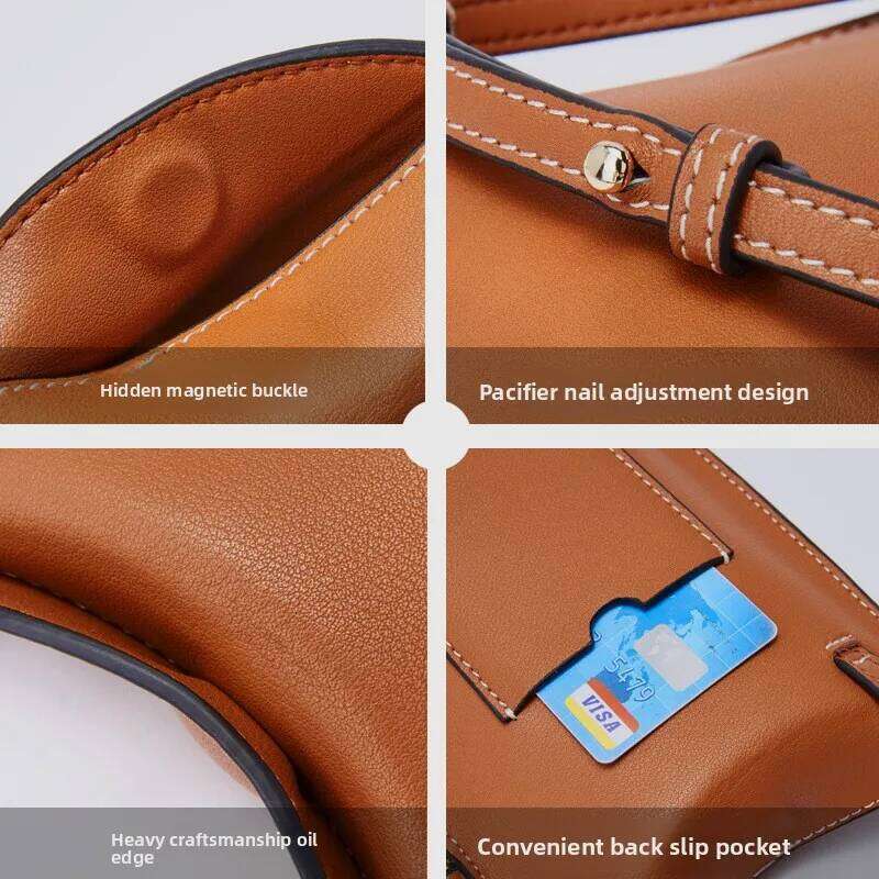 2025 New Cross Border Fashion Mini Retro Genuine Leather Women's Bag, Single Shoulder Crossover Mobile Phone Bag For Women