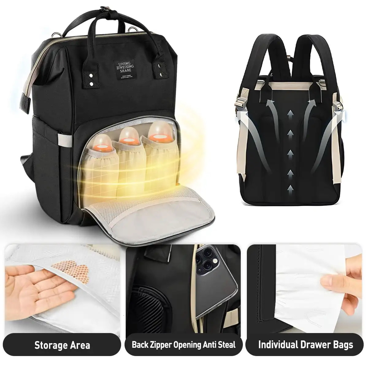 Nappy Backpack Bag Mummy Large Capacity Mom Baby MultiFunction Waterproof Outdoor Travel Diaper Bags 250724
