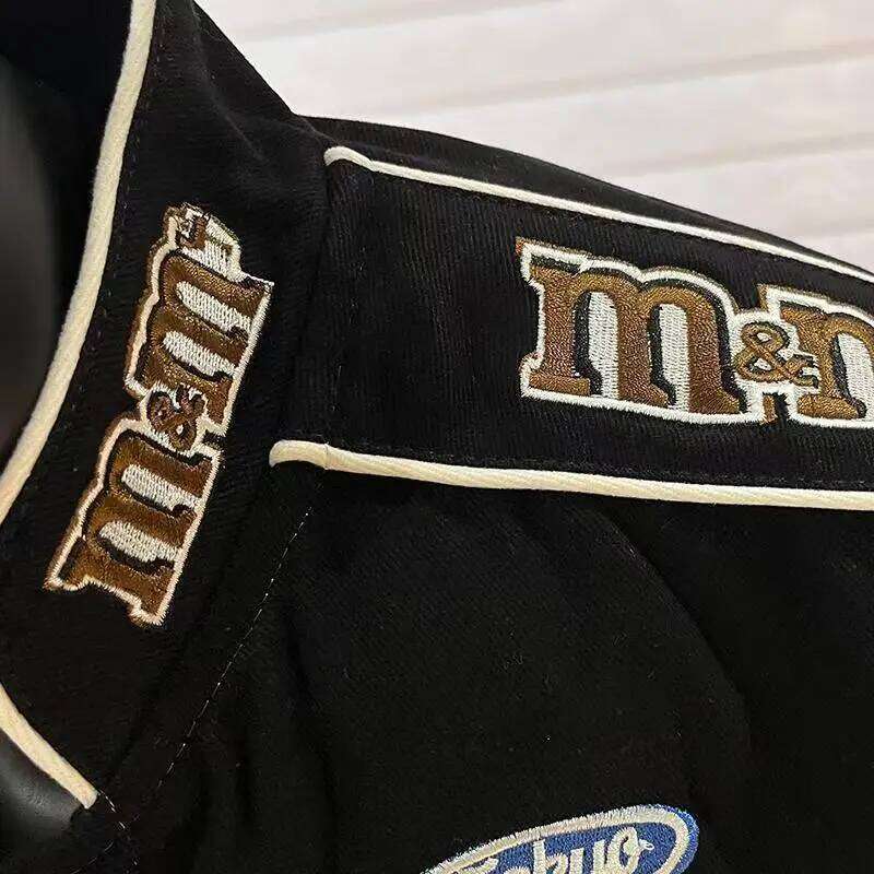 Women's Wear American Cartoon Embroidery Baseball Men's Women's Vintage Fashion Brand Loose Jacket Motorcycle Coat