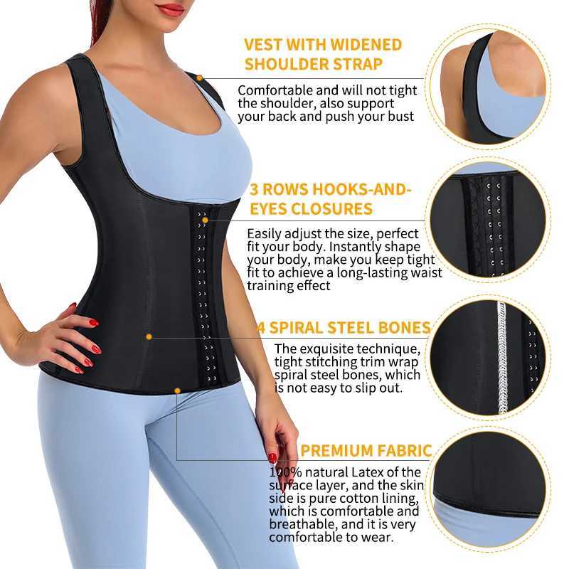 Womens Latex Underbust Waist Shapewear Cincher Corset Body Shaper Steel Bone Corset Slimming Vest Plus Size Girdle Belt W250724