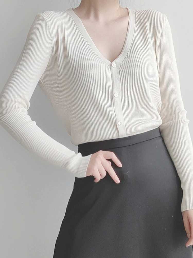 2025 Womens Long Sleeve Cropped Cardigan V Neck Button Down Knit Lady Autumn Spring Knitted Single-breasted Cardigan Sweaters X250724