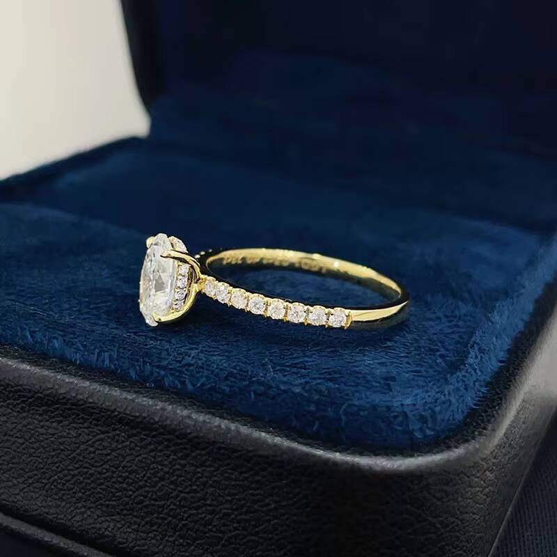 IGI GIA Certified HPHT CVD VVS1 Lab Grown Oval Cut Diamond 1CT 18K Solid Gold Jewelry Engagement Ring Women