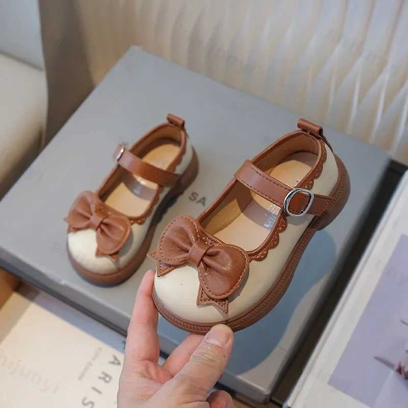 Childrens Shoes Mary Janes Non-slip Round Toe PU Leather Shoes Bow Girls 2025 Spring Outdoor Kids Flat Princess Shoes Size 21-35 XJ250724