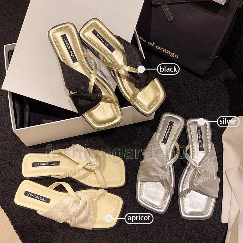 designer sandals casual slides flats slippers womens sliders summer cross-belted open-toe mules sandal daily outdoor beach slide size 35-42