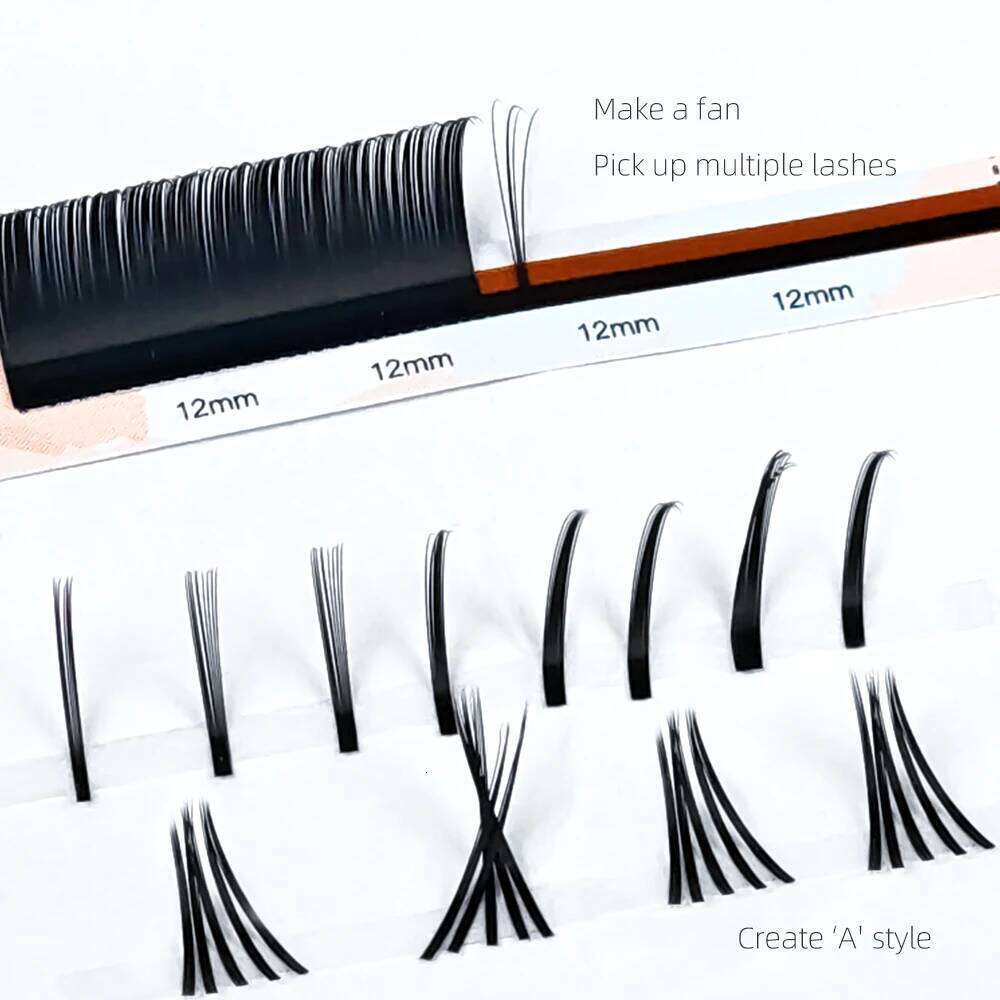 Yelix Camellia with Adhesive LC LB LJ C D Curl Eyelashes Natural Soft Eyelash Extensions Russian Volume Individual Lashes X250723
