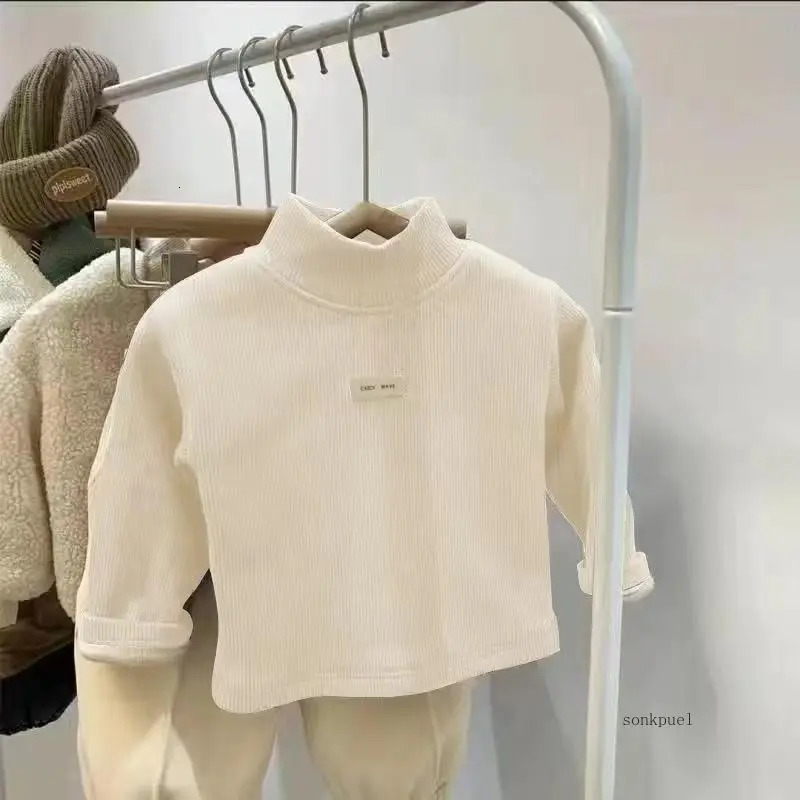 Childrens Autumn Winter Half High Neck Pullover Long Sleeve Bottom Shirt Kids Baby Boys Girls Clothing Tops 250724