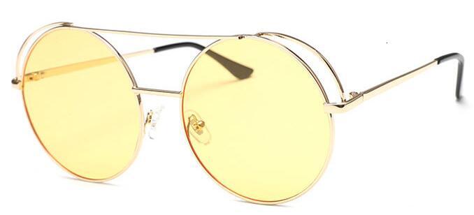 Round Black Sunglasses Women new Trendy Luxury Brand Designer Big Shades Clear Circle Sun Glasses Mens Metal Frame Men Shades