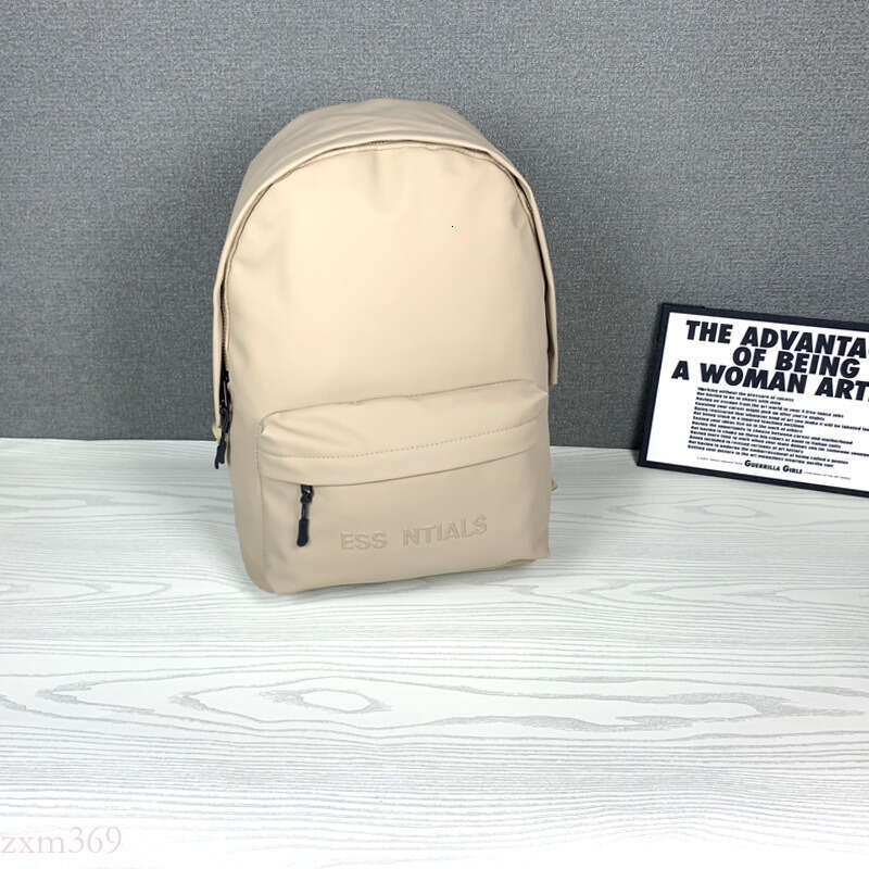 Minimalist Trendy Brand ESpu Leather Material Waterproof Double Shoulder Niche Design Backpack Unisex College Style School Laptop Bag