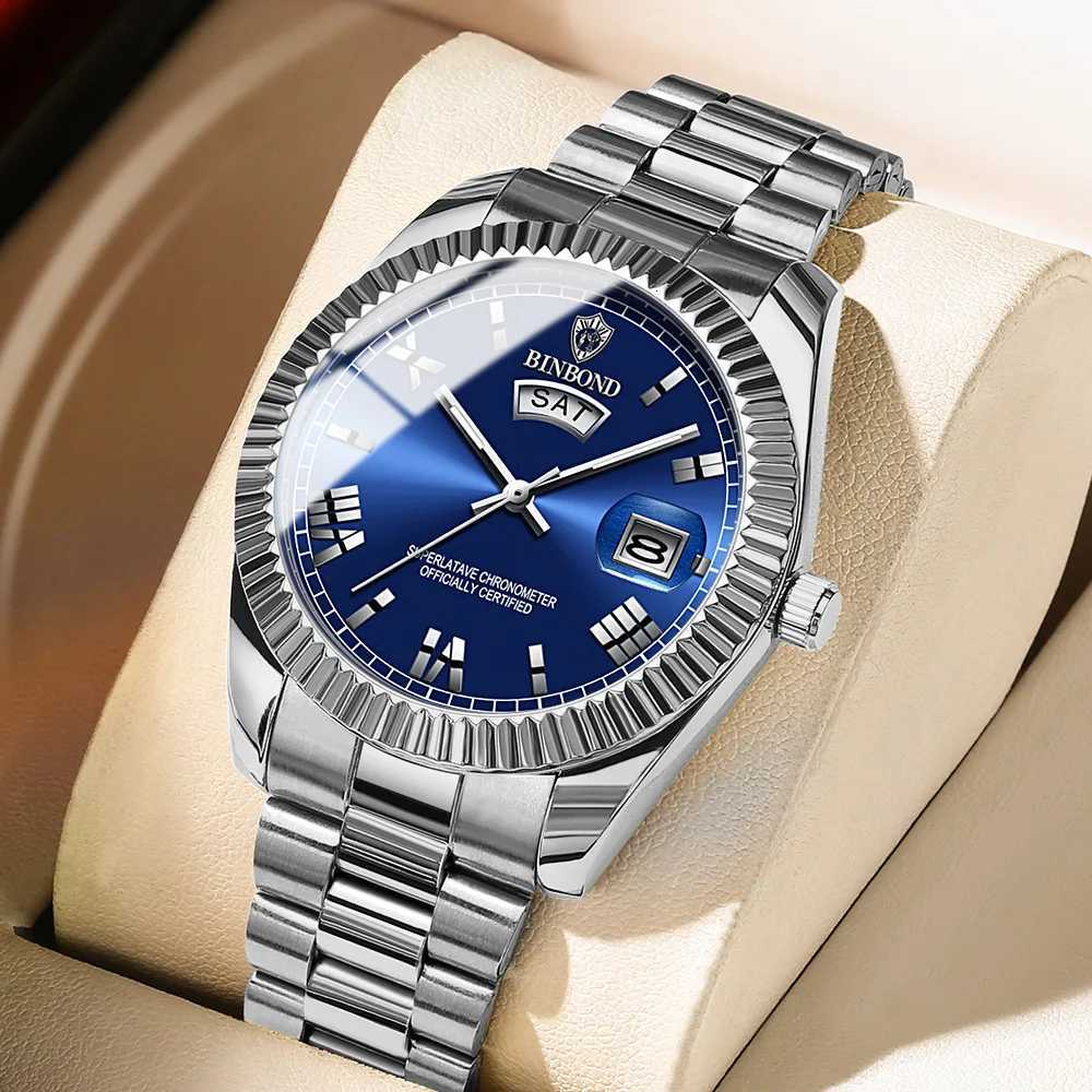 BINBOND Brand Mens Business Sports Quartz Watch Classic Waterproof Luminous Calendar Creative Clock Male Personalized Wristwatch W250724