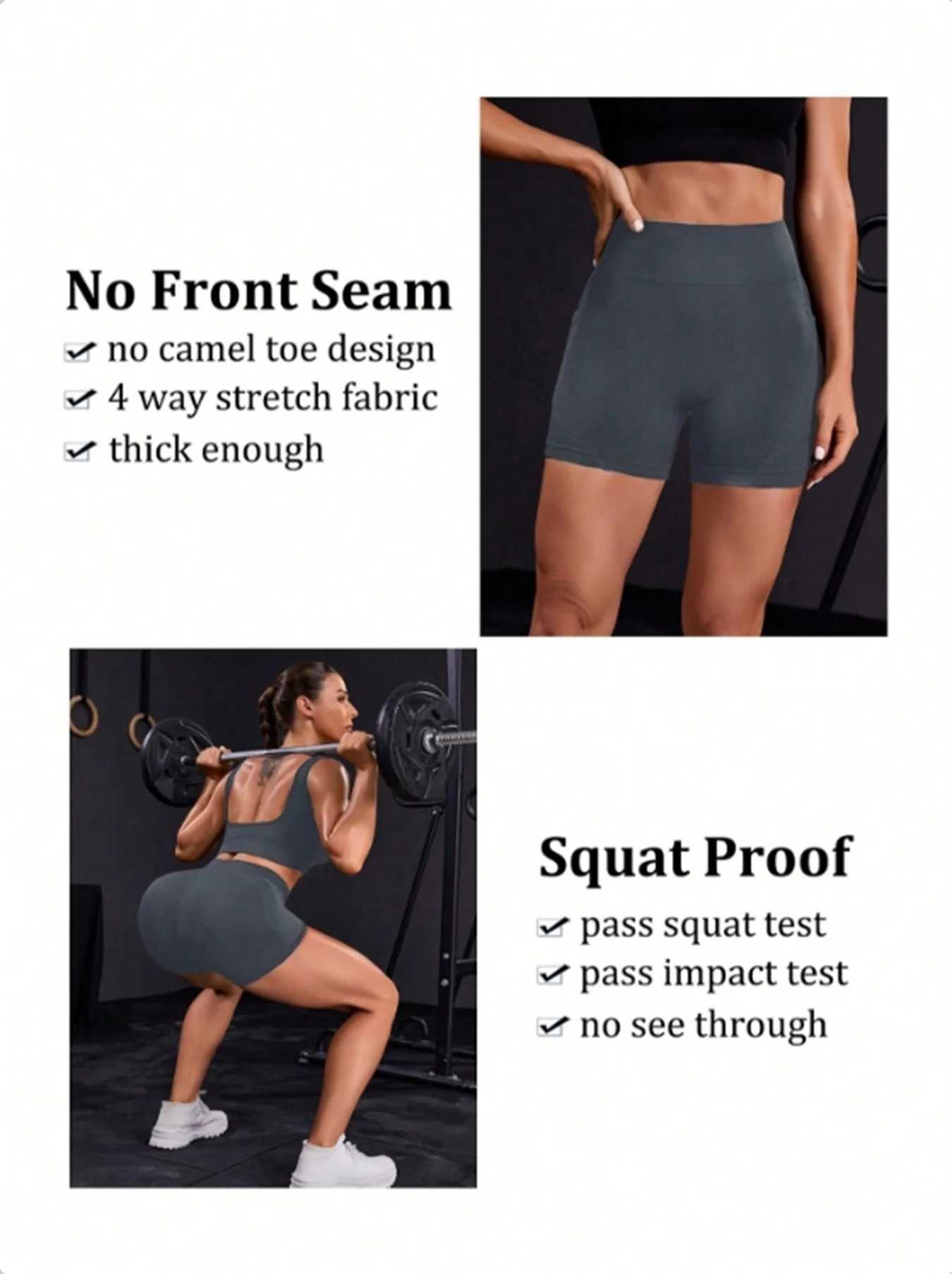 Ladies high waisted yoga running tight shorts breathable sports shorts with pocket design XJ250724