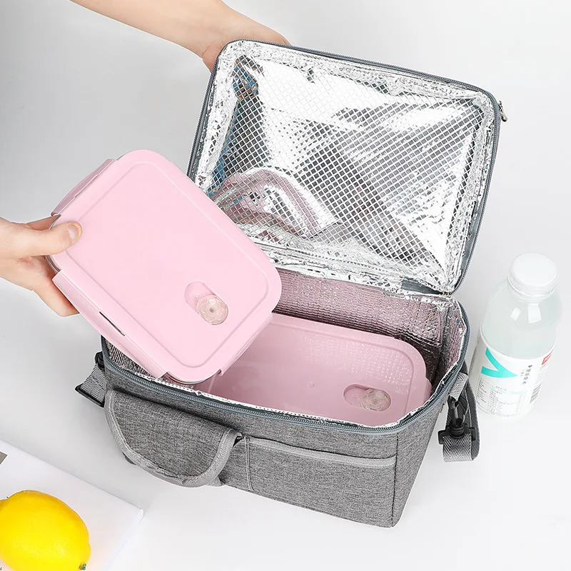 Portable Lunch Bags Large Capacity Multi-pocket Ice Bag Thermal Insulation Picnic Crossbody Chilled Fresh Lunch Box Storage Tote 250723