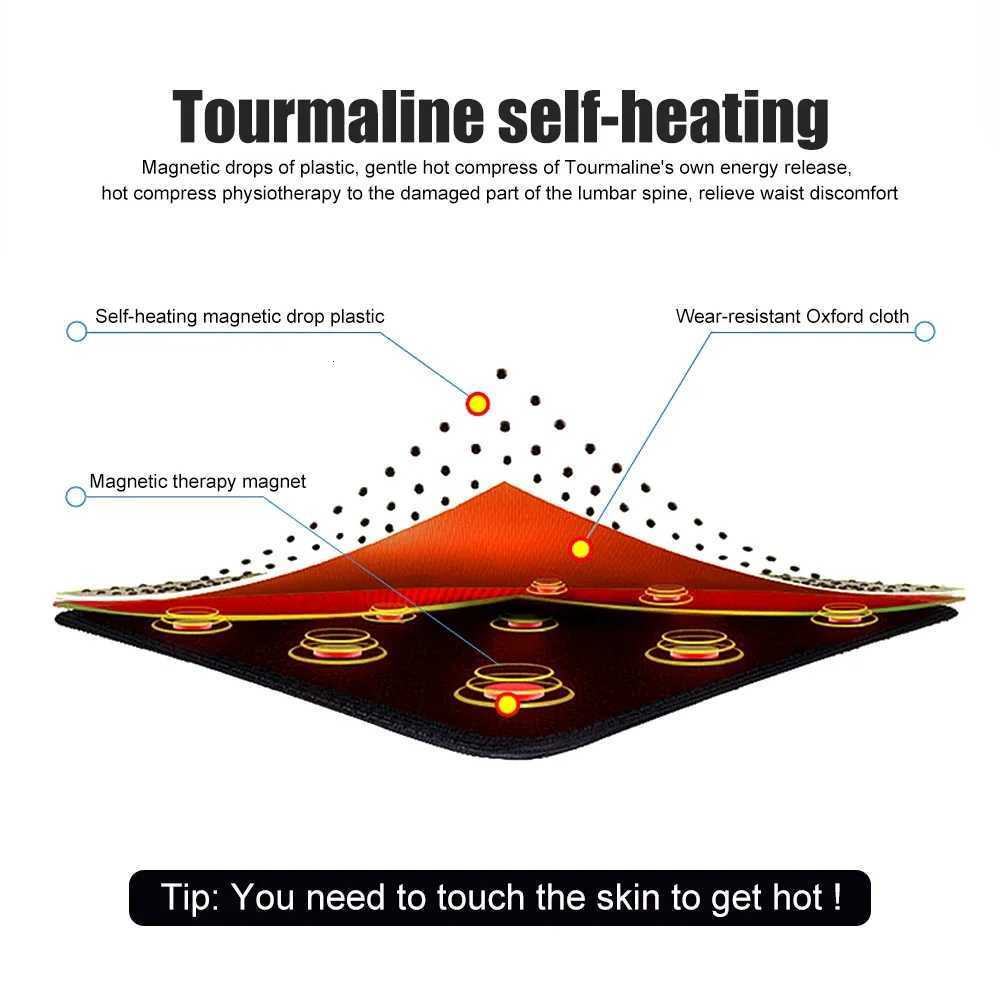 Tourmaline Self-Heating Magnetic Waist Belt Lumbar Support Back Waist Support Brace Double Banded Adjustable W250724