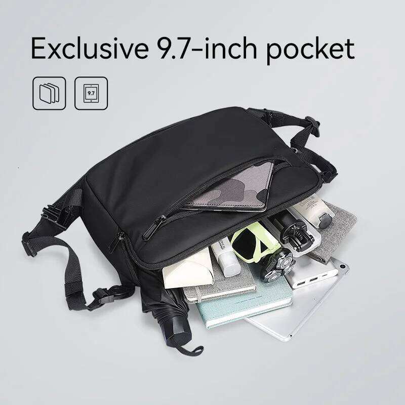 Mark Ryden Leather Waterproof Multifunction Messenger Large Capacity Sling Shoulder Bags Mens Crossbody Bag