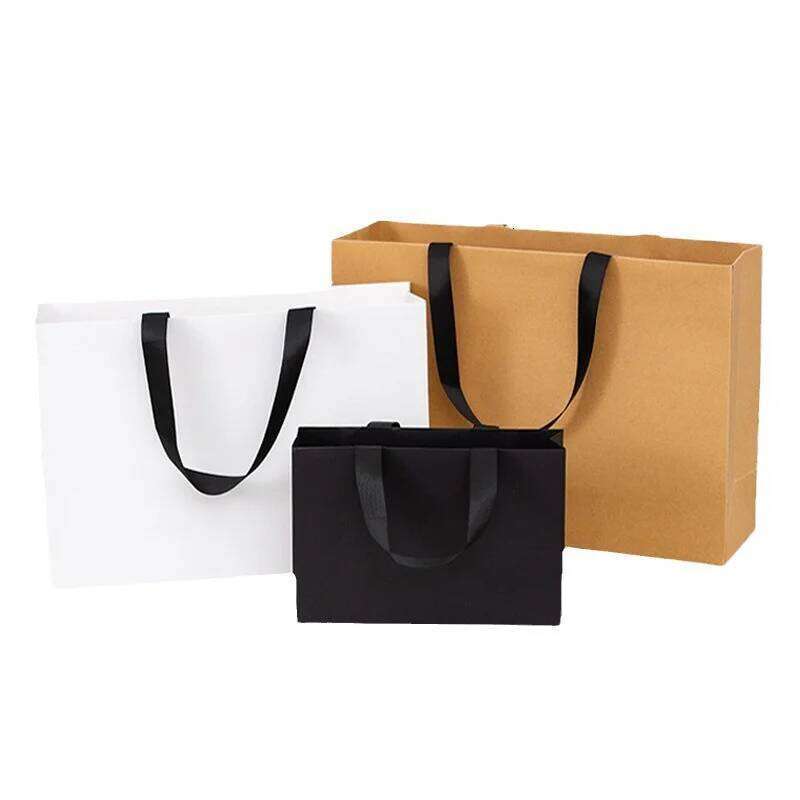 10pcs Paper Custom Clothing Store Handbag Printed Gift Cosmetic Shirt Jacket Product Packaging Bag