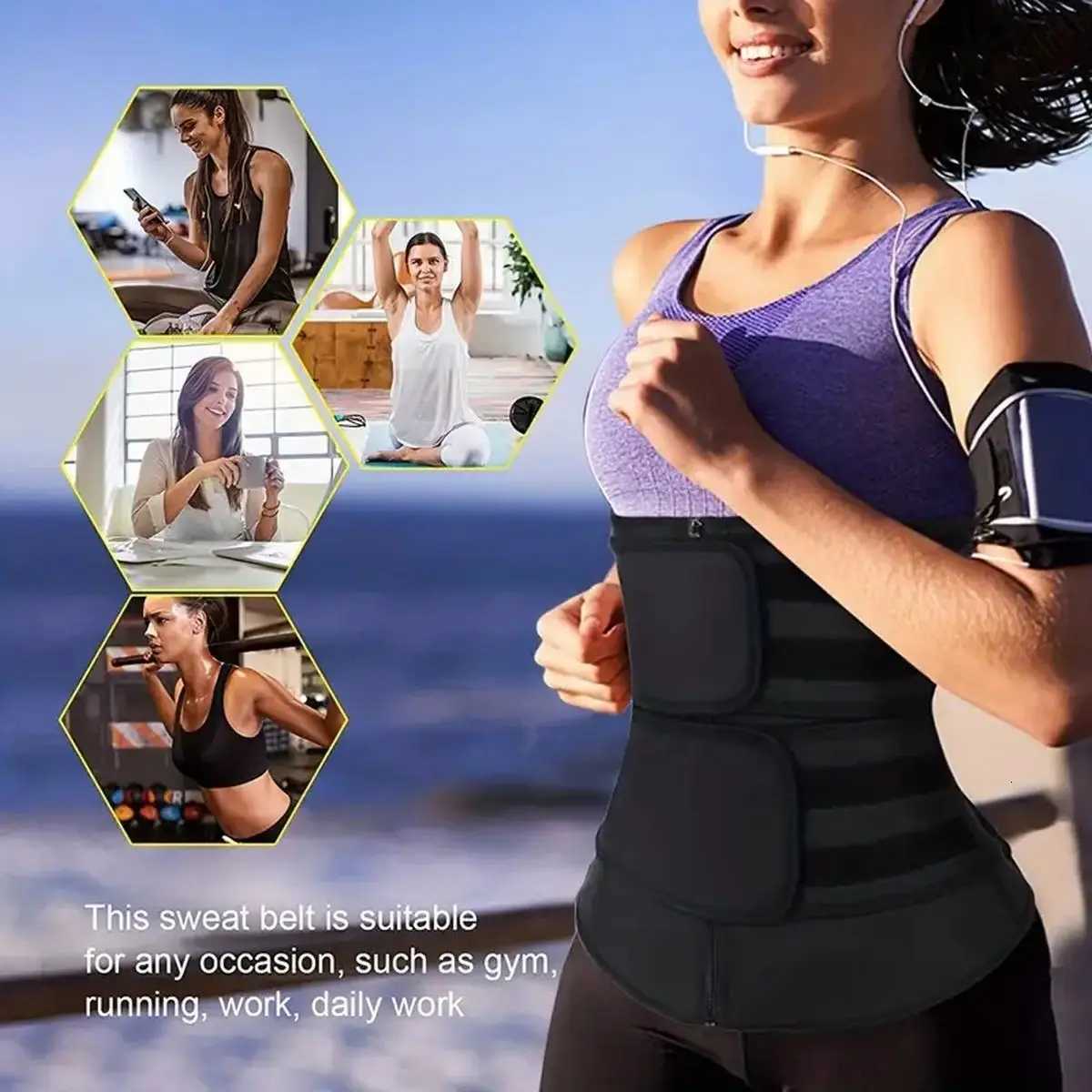 Slim Belt for Women Belly Elastic Waist Shaper for Weight and Flat Belly Tummy Reduction Belt for Postpartum Slimming Tummy W250724