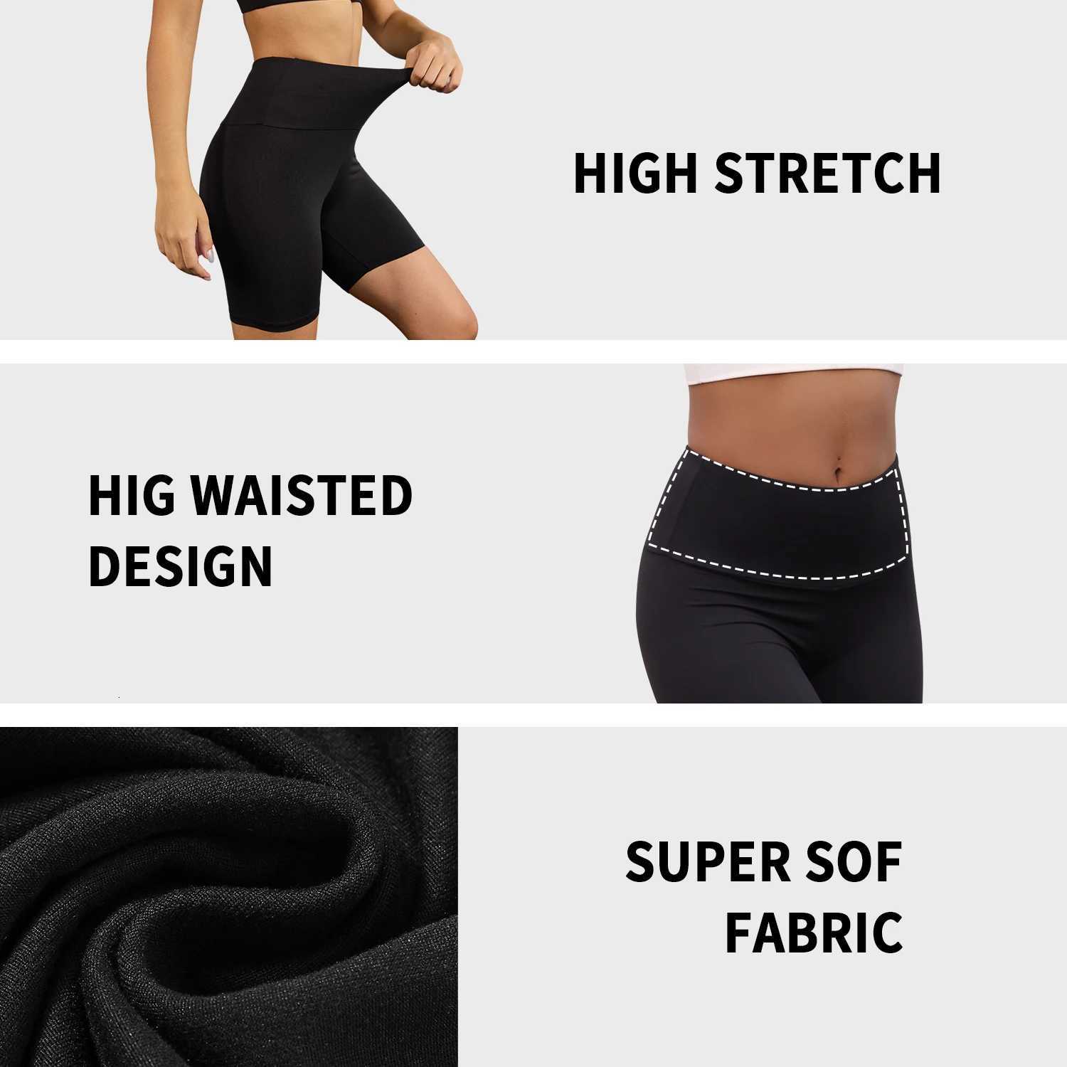 Womens High Waisted Biker Shorts Super Soft Tummy Control No See Through Workout Yoga Running Athletic Push Up Gym Fitness XJ250724