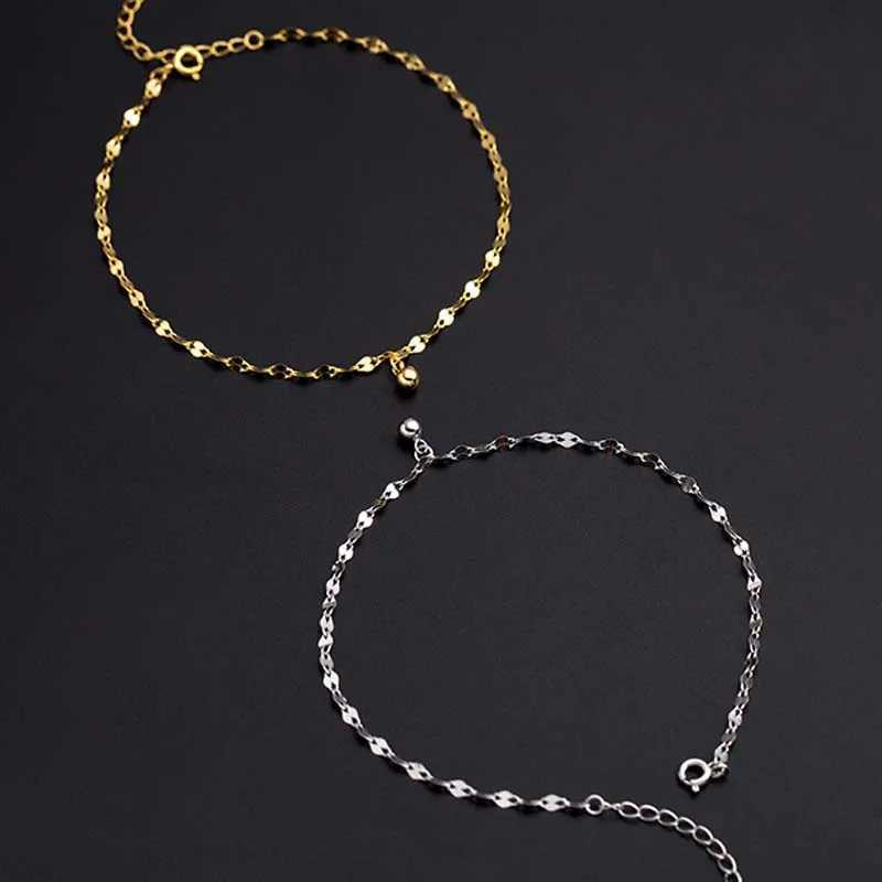 Exquisite Sparkling Small Square Transport Beads Anklets Bracelets for Women Fashion Simple Beach Thin Chain Party Jewelry Gifts S250724