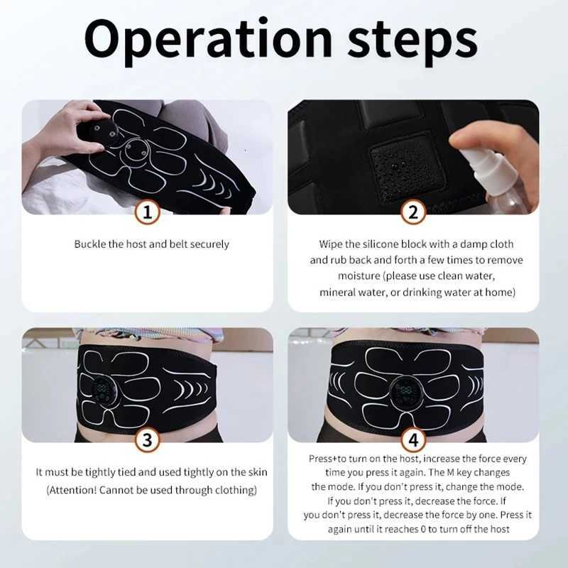 120Cm Smart EMS Muscle Stimulator Slimming Belt Abdominal Muscle Toner Body Shaping Weight Loss Fitness Equipment W250724