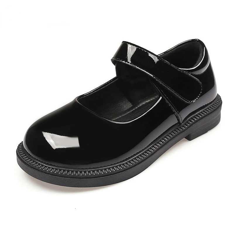 New Girl Leather Shoes Princess Kid Student School Casual Black Versatile Shoes Hook Loop Children Glossy Mary Jane Autumn HotXJ250724