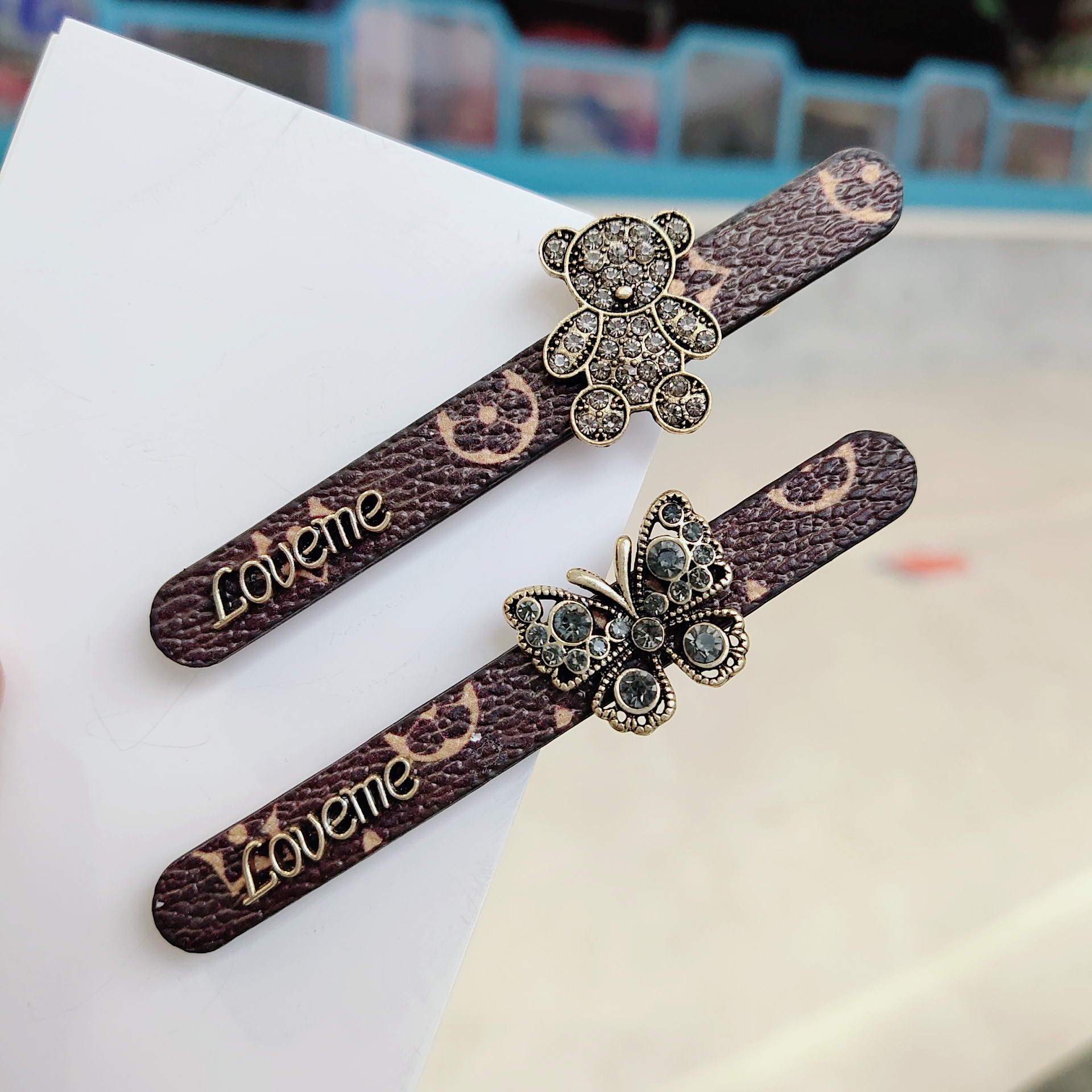 Luxury Designer Designer Straight Edge With Cute For Woman Bear Bow Accent - Stylish Duckbill for woman Hair Clip For Various Hairstyles Free Ship Shi