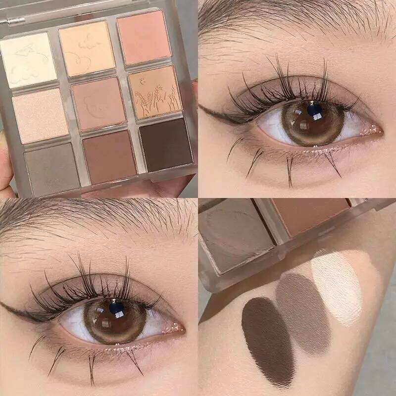 Nine Color Eyeshadow Tray Matte Pearl Oat Milk ple Peach Pink Eye Shadow Powder Highlighter Contouring Makeup Cosmetics Gift X250723