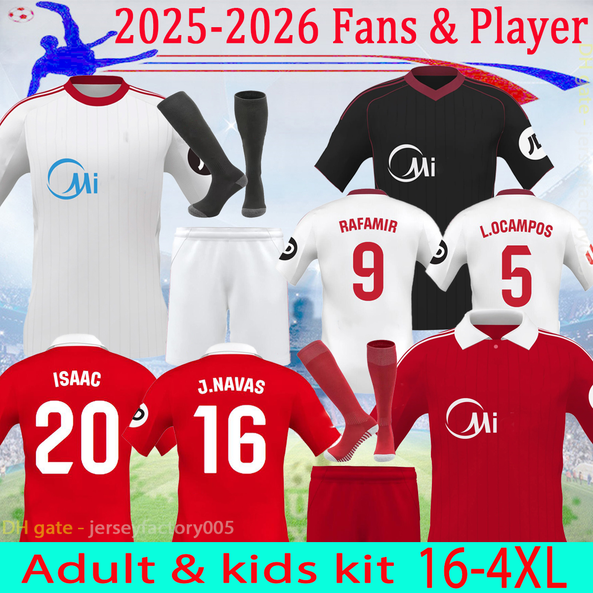 16-4XL 2025 Sevilla soccer jersey SOW FC football shirts Men kits Kids Equipment Camiseta FutbolL