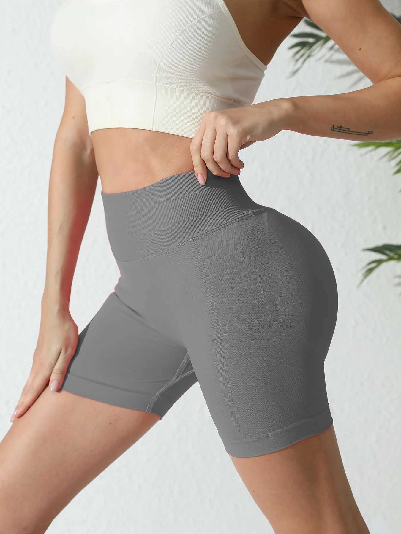 Womens Seamless Waist Shorts Breathable Outdoor Exercise Fitness Pants Hip Lift Tight Yoga Pants Peach Butt Belly XJ250724