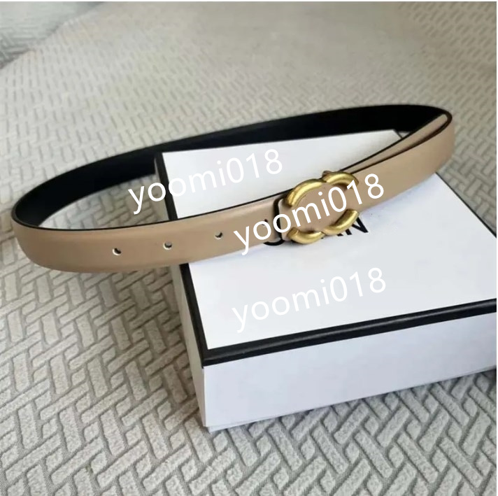 Designer Womens Thin Letters Fashion for Woman Lady Brown Waistband Black Gold Buckle Belt Beige Classic Ceinture Width 2.8cm/3.0cm