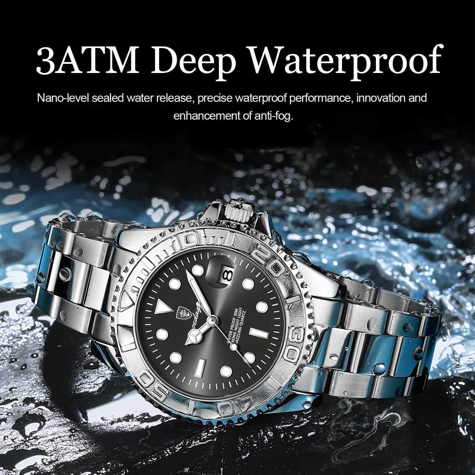 POEDAGAR Classic Trendy Mens Wristwatch Waterproof Luminous Date Mens Watch Stainless Steel Luxury Mens Quartz Watches + Gift Box W250724