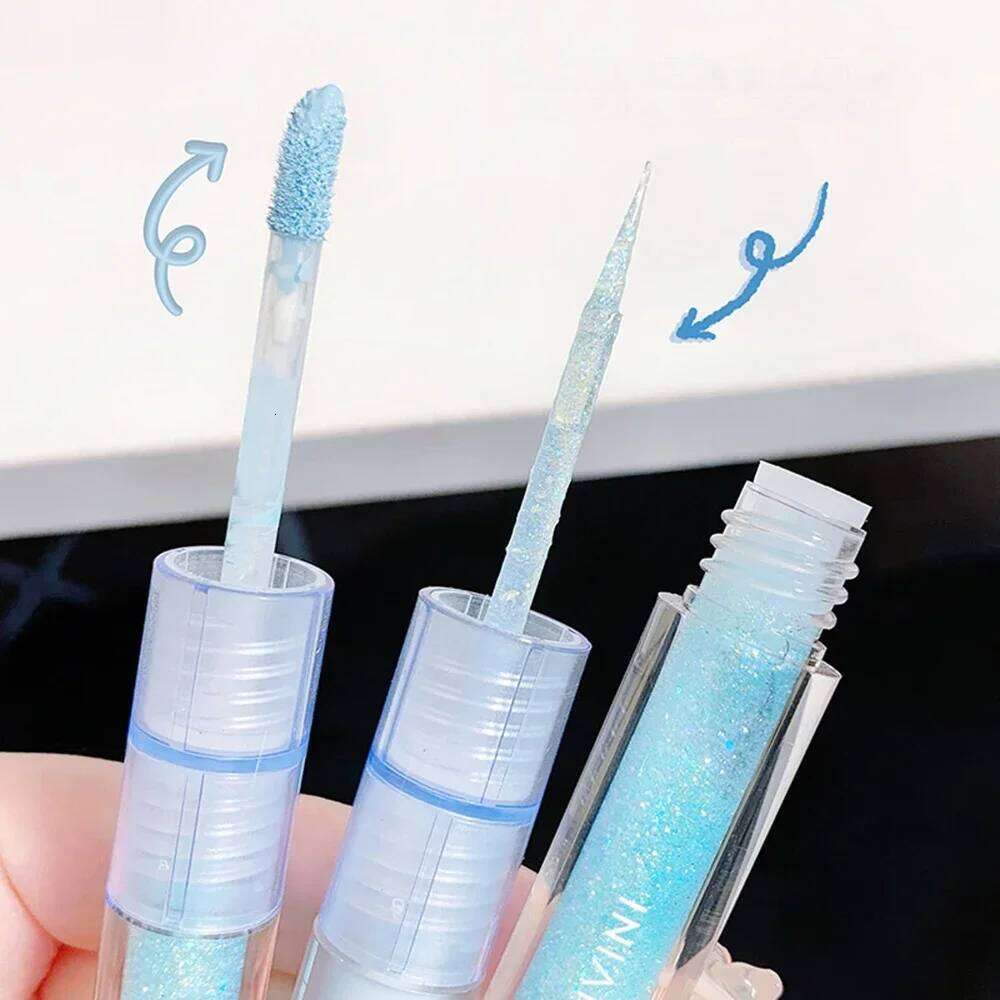 Double headed liquid eyeshadow with matte pearlescent finishes is portable and can be applied in one go X250723 X250724