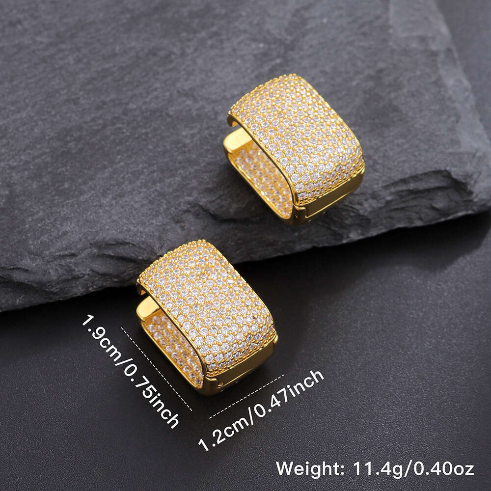 Fashion Double Layer Micro Inlaid Light High-end Unique Design New Style Elegant Earrings for Women