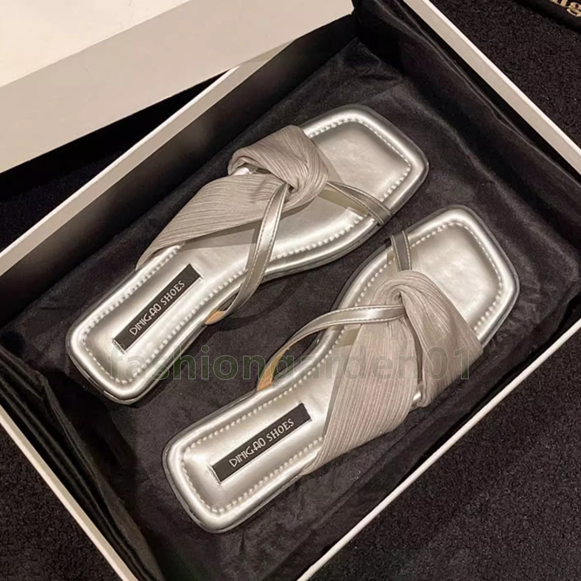 designer sandals casual slides flats slippers womens sliders summer cross-belted open-toe mules sandal daily outdoor beach slide size 35-42
