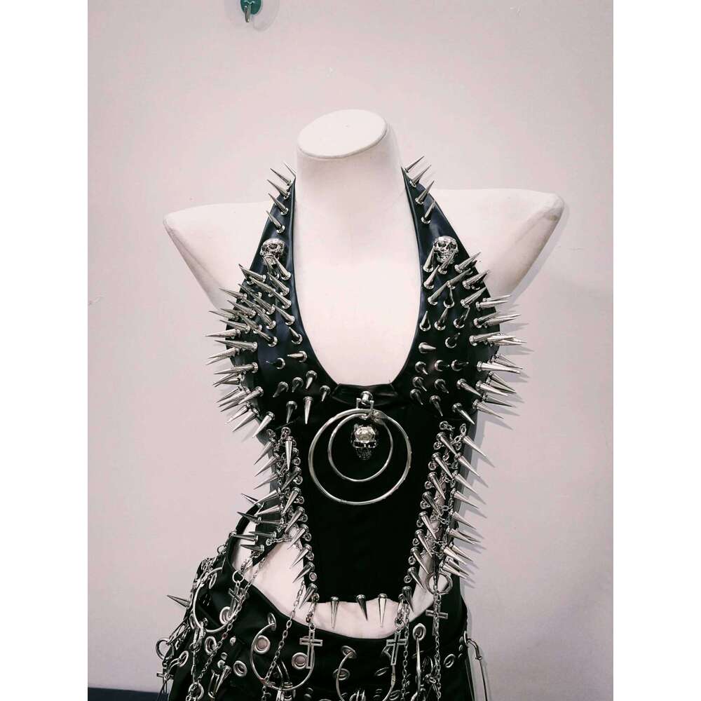 Designer Niche Corset Fashion Casual YK Rivet Vest Skull Top Vintage Gothic