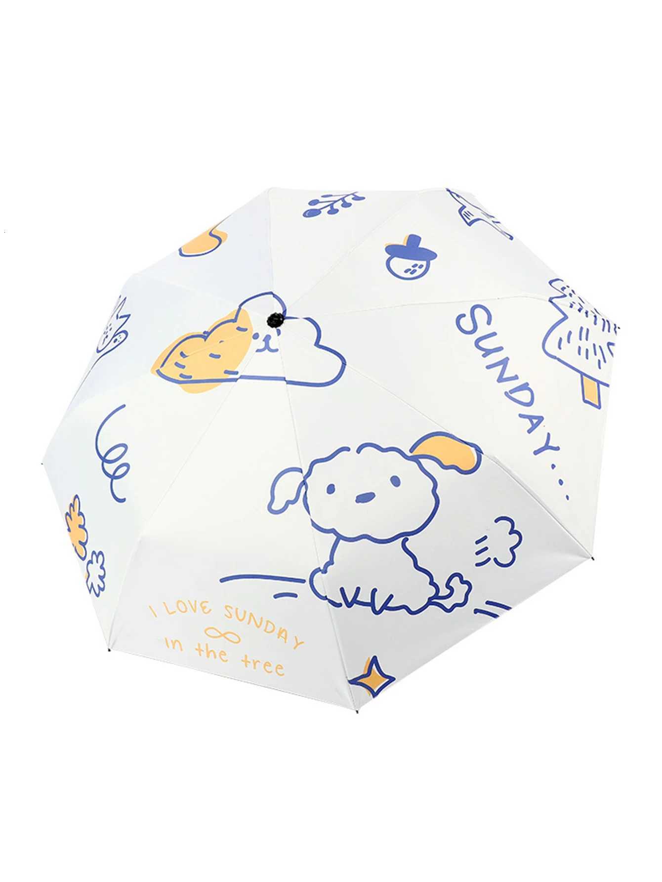 Fresh and Cute Salt Series Creative Fully Automatic Rain and Sunscreen Umbrella Forest Series Retro and Simple Sun Umbrella R250724