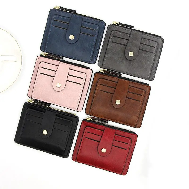 Small Mens Credit ID Card Holder Wallet Male Slim Leather Wallet with Coin Pocket Purse for Men Women 250723