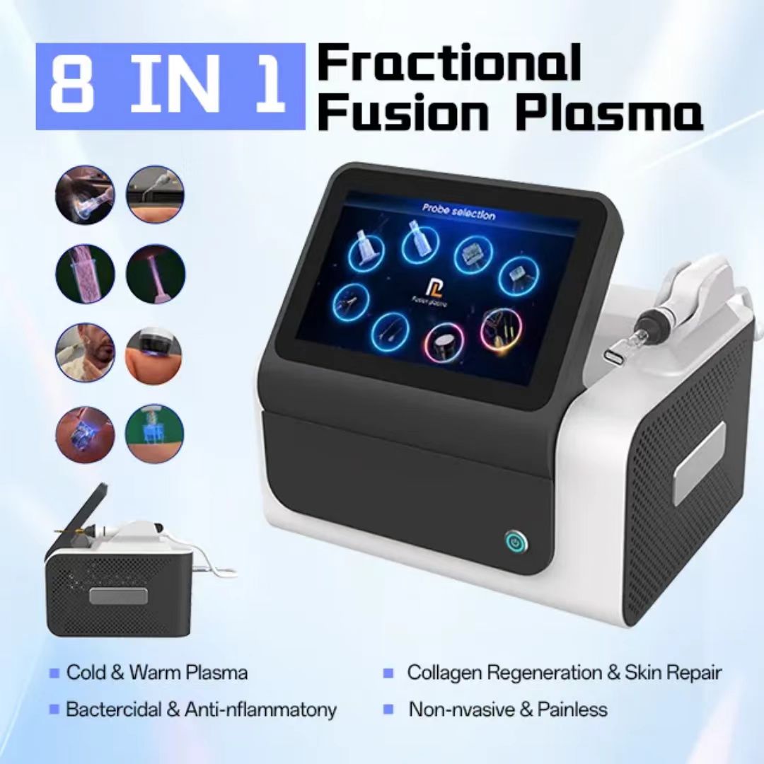 Newest 8 In 1 Fusion Plasma Cold Hyper Cold Jet Scalp Diamond Stamp Jet Ozone-Jet Plasma Machine Wrinkle Removal Plasma Skin Tightening Machine